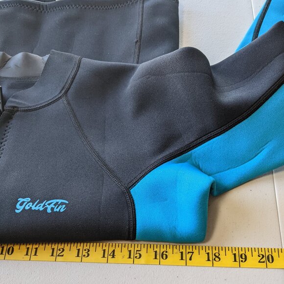 GoldFin neoprene wetsuit, black and turquoise - Picture 6 of 14